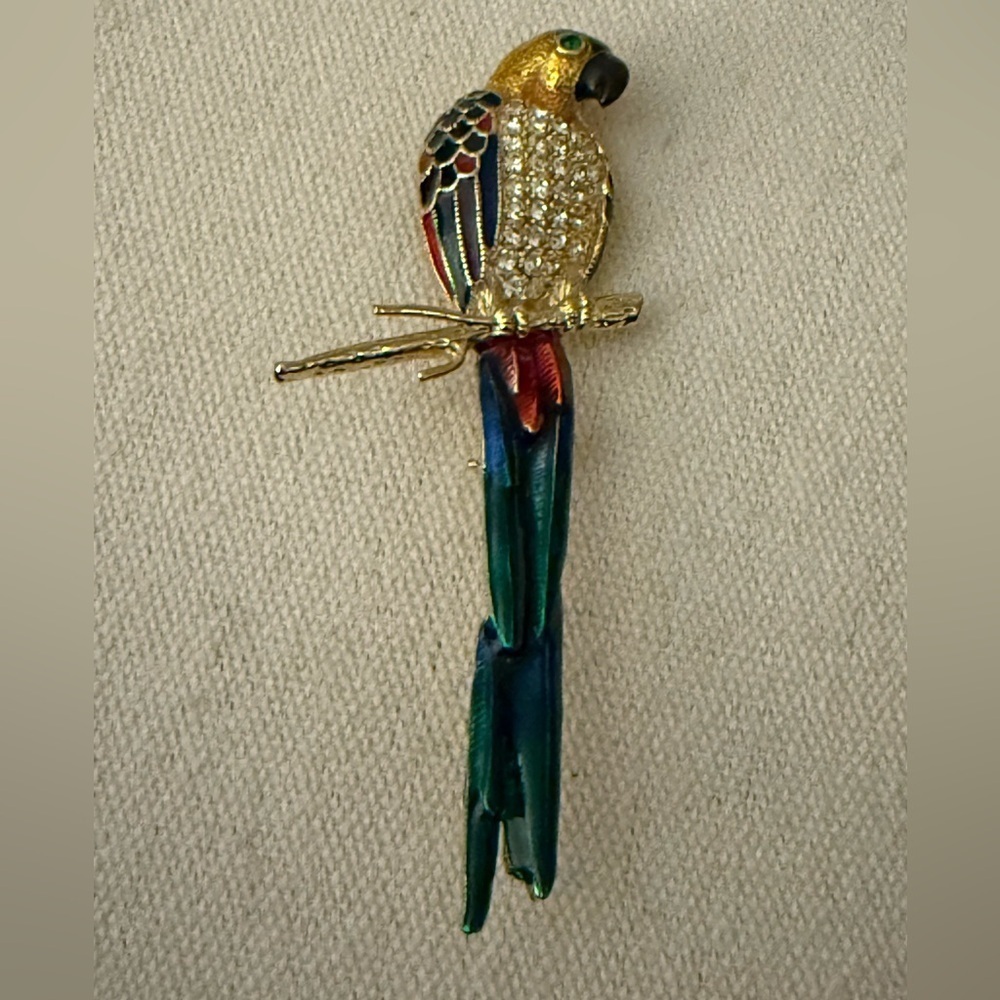 Vintage Figural Parrot Brooch Enamel & Rhinestone.
Circa 1990’s. - Picture 2 of 6